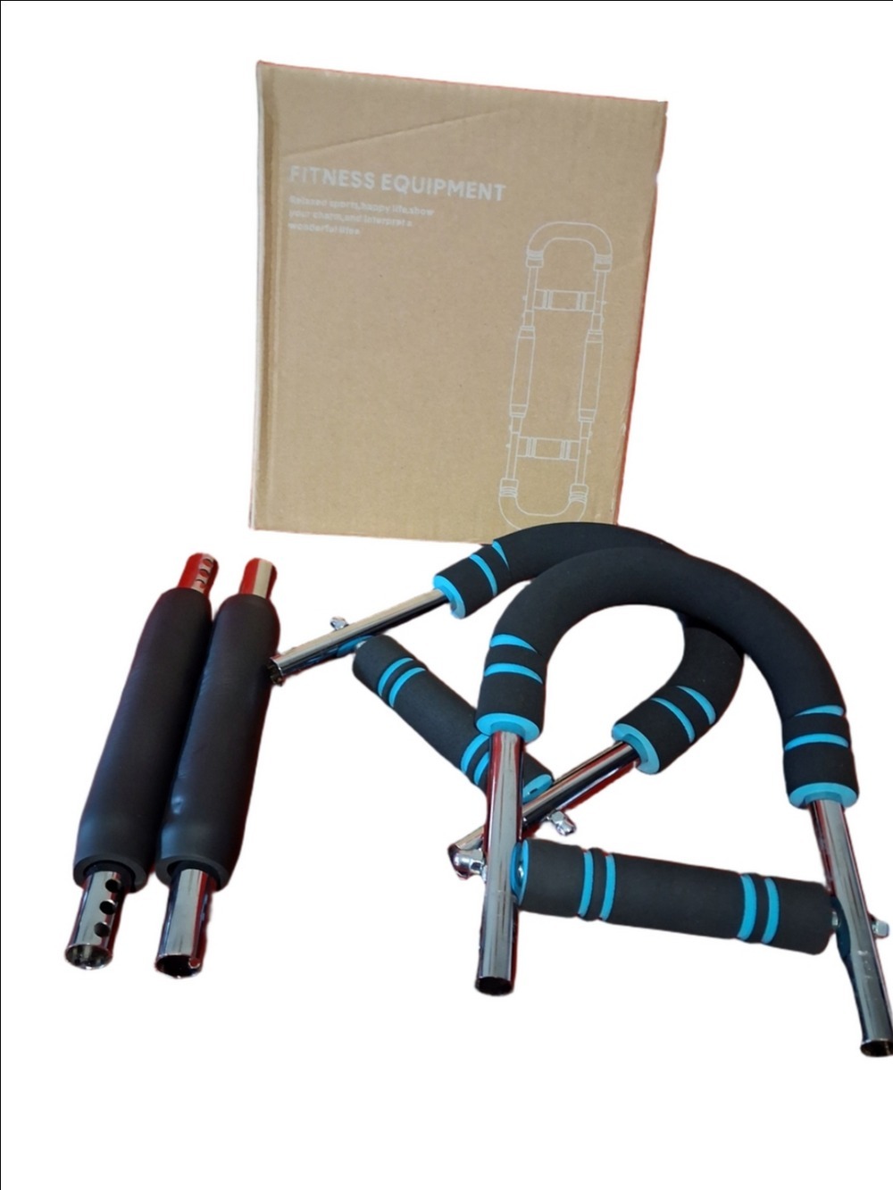 Foam Grip Push-Up/Handstand Bars with Black and Blue Accents